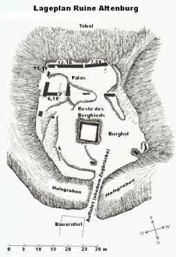 Weiler Ruine Altenburg Lageplan