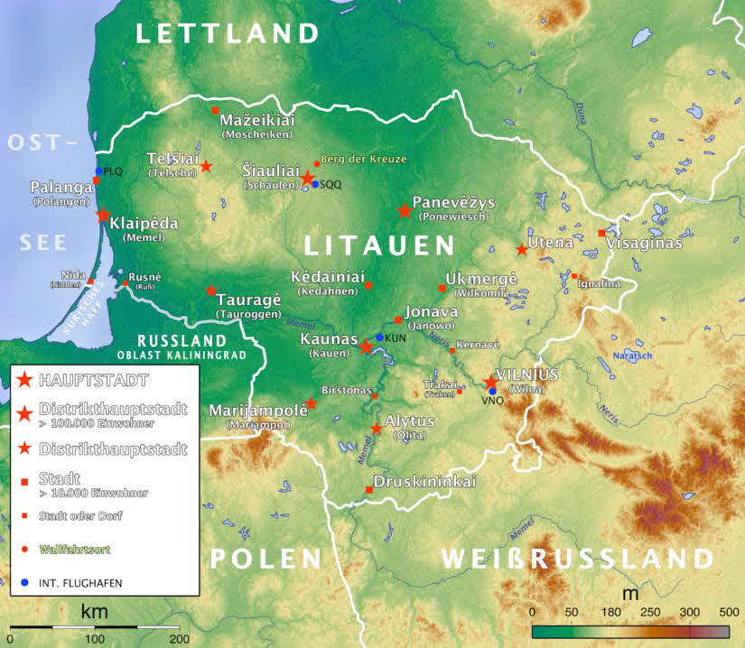 Litauen Original Landkarte